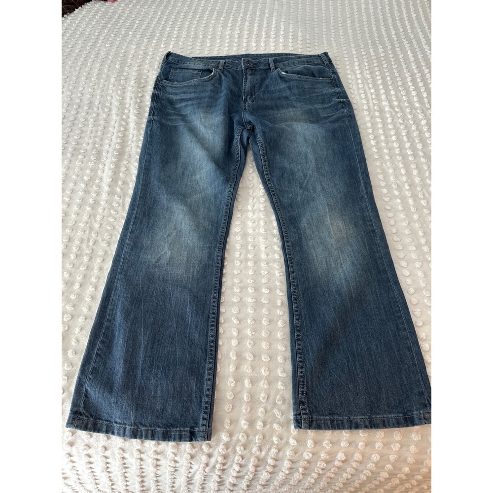 Buffalo David Bitton King-X Slim Bootcut Stretch Jeans Blue Mens 38x30
